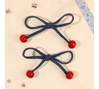 Shein 2 piezas Lazos de pelo multicolor para niñas con decoración de cereza, Pinzas de pelo elegantes y dulces, Pasadores de pelo delicados, Accesorios de p