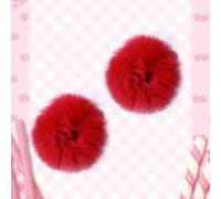 Shein 2 piezas Lazos de pelo suaves y esponjosos estilo Navidad y San Valentín, scrunchies