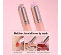 Shein 2 piezas Minibrochas de silicona para labios con tapa - Brochas para lápiz labial, corrector, máscara de labios, brillo de labios - Prácticas brochas
