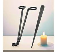 Shein 2 piezas o 3 piezas Cortador de mecha de vela negro mate, tijeras de vela negras de acero inoxidable de alta resistencia, apagavelas, accesorios para