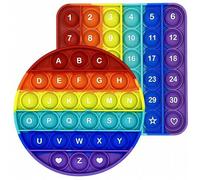 Shein 2 piezas/paquete Números Letras Alfabeto Juguetes Fidget de Aprendizaje de Matemáticas Silicona Arcoíris Cuadrado Círculo Juguetes Educativos para Niñ