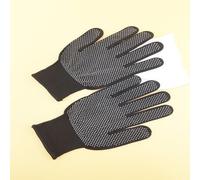 Shein 2 piezas Peine de silicona de doble cara para peinar y rizar el cabello, plancha y rizador de pelo con guante resistente al calor, herramientas para e