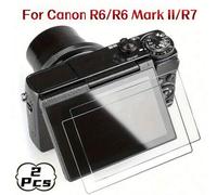 Shein 2 piezas Película protectora de pantalla curva 2.5D de 0.3 mm de grosor para cámaras Canon R6/R6 Mark II/R7, cámaras deportivas portátiles, de aplicac
