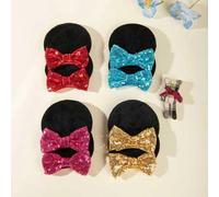 Shein 2 piezas Pinzas para el cabello con orejas de ratón con lazo de lentejuelas rojas, accesorios de cabello de dibujos animados lindos para fiestas y act