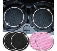 Shein 2 piezas Posavasos de coche multifuncionales para ranura de agua, alfombrilla antideslizante de sílice para soporte de vasos, accesorios decorativos i