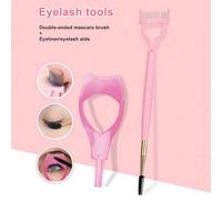 Shein 2 piezas Productos para pestañas - Escudo de rímel para pestañas y Peine y cepillo para cejas de acero inoxidable 2 en 1, crea pestañas naturales, evi