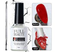 Shein 2 Piezas Removedor De Esmalte De Uñas De Gel Mágico De 15 Ml, 1 Pieza Removedor De Esmalte De Uñas De Gel, Doble Extremo De Acero Inoxidable Para Uñas
