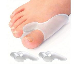 Shein 2 piezas Separador de dedos de silicona, separador de dedo gordo del pie suave y flexible de gel con doble bucle, herramienta de cuidado de los pies p