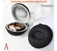Shein 2 piezas/Set Caja de reloj con mosquetón, estuche de viaje portátil redondo para un solo reloj, caja de reloj EVA con cremallera y acolchado, caja de