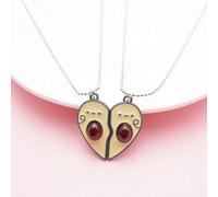 Shein 2 piezas/Set Collar con Colgante de Mejores Amigos para la Escuela Lindo Amante de Aguacate Corazón Roto Cadena de Clavícula BFF Joyas de Mejores Amig