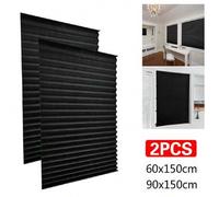 Shein 2 Piezas/set Cortina Opaca De Sombra De Ventana Autoadhesiva Con Diseño De Persiana De Cebra Plegado De Tela No Tejida Para La Decoración De La Habita