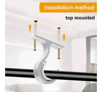 Shein 2 piezas Soporte de barra única ajustable de aleación de aluminio para cortinas, 20-28mm Soporte de barra pesada para ganchos de cortina con tornillos