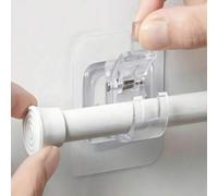 Shein 2 piezas Soporte para cortinas de cristal, soporte para cortinas de ventana, soporte ajustable para cortinas sin taladrar, ganchos de pared para corti