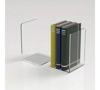 Shein 2 PIEZAS Soportes de libros en forma de L modernos de acrílico transparente/negro/blanco de 13 cm/18 cm, organizador de libros de alta resistencia par