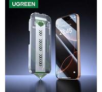 Shein 2 piezas UGREEN Película de vidrio templado ultra clara y de borde delgado compatible con iPhone 16 Pro y Pro Max, con aplicador de película deslizant