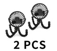 Shein 2 piezas Ventilador de cochecito de bebé con forma de pulpo, ventilador portátil recargable por USB silencioso, ventilador de mano plegable mini con l