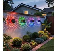 Shein 2 Sets de Luces Solares de Pared Mandala, Adecuadas para Jardín, Patio, Escaleras, Iluminación de Patio, Decoración de Puerta Trasera, Luces de Ambien