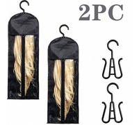 Shein 2 Tamaños 80cm Largo/60cm Corto Bolsa de Almacenamiento de Peluca, Bolsa Organizadora de Peluca Extra Grande a Prueba de Agua con Diseño de Ventana co