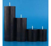 Shein 2 velas negras inodoras de una variedad de tamaños, decoración cilíndrica para barra de velas, iluminación para fiesta, festival y ceremonias