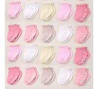 Shein 20/10/5/1 pares de calcetines antideslizantes para niños pequeños con puntos de agarre 3D en forma de estrella, con patrones de corazón, oso, estrella