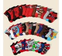 Shein 20/10/5/1 pares de calcetines para niños/niños de Marvel para primavera/verano, con diseños divertidos y lindos de Spiderman/telaraña/Avengers, suaves