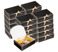 Shein 20/10/5/2 piezas Juego de cajas de regalo, cajas de regalo con cubierta blanca y negra, adecuadas para propuesta de dama de honor, cumpleaños, fiesta,