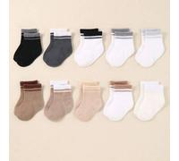 Shein 20/10/5 pares de calcetines para bebé, con puño elástico, en colores aleatorios. Estos calcetines son adecuados para todas las estaciones y son excele