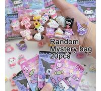Shein 20/10 piezas Bolsa Misteriosa Sanrio Accesorios de resina DIY lindos, empaquetados individualmente - Adecuado para manualidades, cuadernos, tazas, fun
