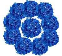 Shein 20/10 Piezas Cabezas de Flores de Hortensia Artificiales de Seda con Tallos, Flores de Hortensia Falsas Azules, Para Regalo del Día de la Madre, Regal