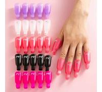 Shein 20/10 piezas Clips quitaesmalte de uñas, Pinzas para esmalte de uñas acrílicas, Clips quitaesmalte de gel, Pinzas de plástico acrílicas para manicura