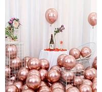 Shein 20/100 unidades Globos de látex de metal cromado grueso de color oro rosa de alta calidad de 12 pulgadas, globos decorativos brillantes adecuados para