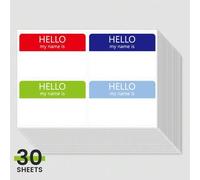 Shein 20/120 Etiquetas con nombre personalizadas, pegatinas de colores para mujeres y hombres, (3"X2") "Hola, mi nombre es" Insignias de identificación adhe