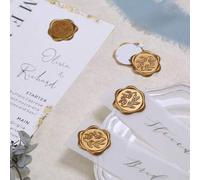 Shein 20/30/50/100 piezas Pegatinas de lacre de cera, Pegatinas de sellado de sobres de invitación de boda, Pegatinas de sellado de sobres autoadhesivas, Ad