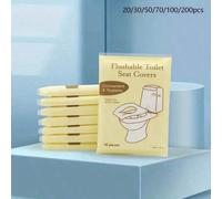 Shein 20/30/50/70/100/200 Piezas Cubiertas de papel para asiento de inodoro, cubiertas de papel para asiento de inodoro desechables para adultos para entren