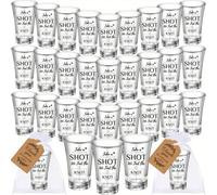 Shein 20/30 juegos de vasos de chupito de acrílico para bodas para invitados, vasos de acrílico de 1.2oz con pegatina 'Take A Shot We Tied The Knot' y bolsa