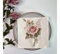 Shein 20/40/60/80/100 piezas Servilletas de flores de rosa vintage, perfectas para bodas, cumpleaños y fiestas de té, elegante decoración de mesa para resta