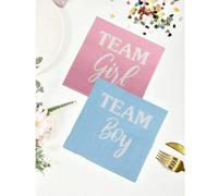 Shein 20/40 piezas Servilletas para Revelación de Género, Servilletas para Baby Shower de Niño o Niña, Servilletas de Equipo Niño o Niña, Servilletas de Fie
