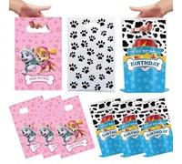 Shein 20 bolsas de regalo de Paw Patrol para decoraciones de fiesta de cumpleaños, bolsas de dulces con estampado de pata de perro, bolsas de regalo para re