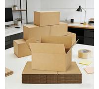 Shein 20 cajas de papel corrugado marrón, tamaño: 13x8.5x7.5cm, adecuadas para el embalaje de pequeños negocios, mudanzas, envíos, regalos del Día de San Va