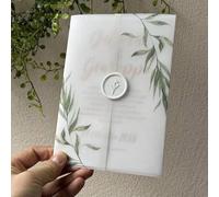 Shein 20 hojas de papel kraft verde eucalipto, adecuado para invitaciones de boda de 5x7 pulgadas, invitaciones DIY, sobres de papel kraft, cubiertas de pap