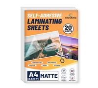 Shein 20 hojas tamaño A4 de láminas autoadhesivas mate transparentes de 8.3*11.7 pulgadas, película de vinilo impermeable para fotos, sin necesidad de máqui