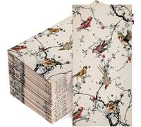 Shein 20 pieza Servilletas de papel con diseño de pájaros para invitados, toallas de manos de papel decorativas para baño, polvorín, Navidad, Año Nuevo, bod