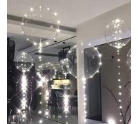 Shein 20 piezas (10 luces de cadena LED + 10 globos) - Diseño de bola de burbujas transparente, luces LED, luces de cadena LED, luces decorativas de bola de