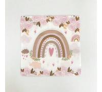 Shein 20 piezas/bolsa Servilletas decorativas con diseño de arcoíris rosa, servilletas de cena impresas, servilletas cuadradas para celebraciones, adecuadas