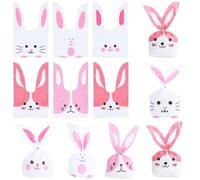 Shein 20 piezas Bolsas con orejas de conejo de Pascua, con orejas de conejo y ojos vívidos, bolsas de recuerdos de fiesta, adecuadas para Pascua, regalos de