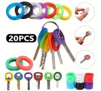 Shein 20 piezas Cubierta de llave de goma, Tapa de llave de silicona de color aleatorio, Llavero suave para clasificación e identificación de llaves, Llaver