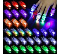 Shein 20 piezas de 4 cm Luces de dedo LED coloridas, linterna de dedo, anillos de dedo con luz a pilas, luces de dedo mini, suministro a granel, regalos par