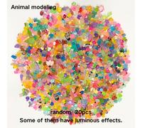 Shein 20 piezas de accesorios de resina 3D con diseños de animales que brillan en la oscuridad de la serie aleatoria (algunos sin brillo) - Encantadores y l