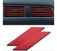 Shein 20 piezas de coche aire acondicionado salida Decoración tira , DIY PVC interior de coche Decoración tira línea para todo recto respiradero