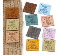 Shein 20 piezas de etiquetas cuadradas artesanal en colores variados, adornos para prendas de vestir y manualidades DIY